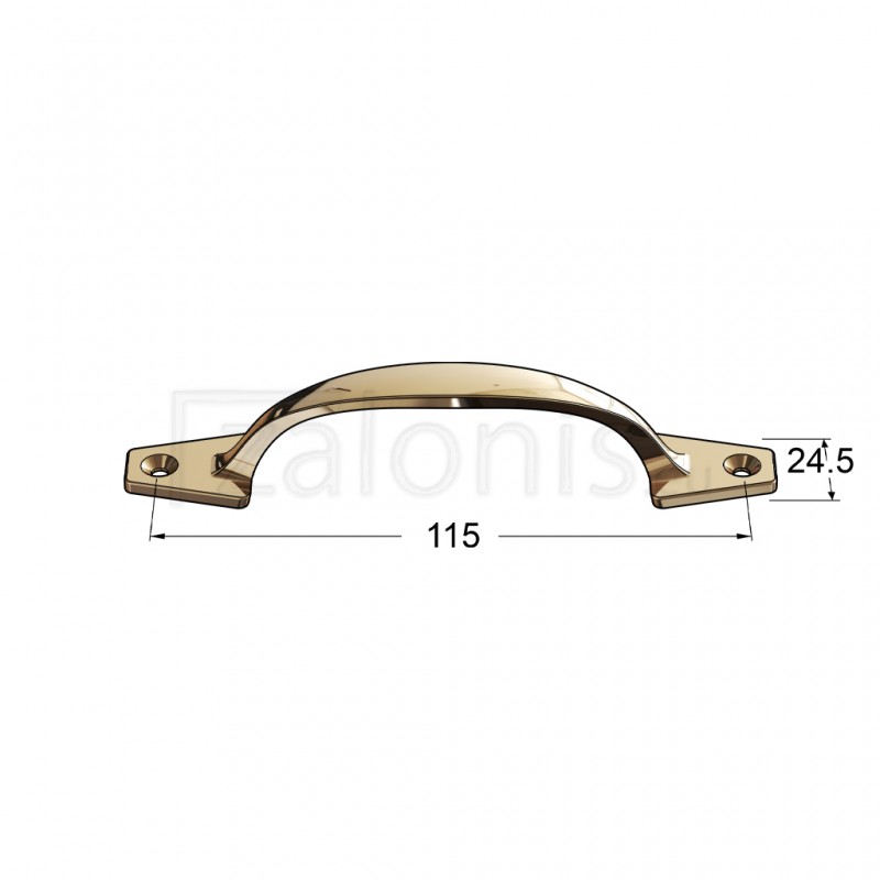 HANDLE WITH EXTERNAL SCREWS 115 / GOLD